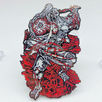 Personalized Red Custom Enamel Lapel Pins No Minimum Zinc Metal Custom Metal Pins Logo