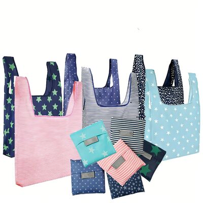 Bom preço. Water Resistant Eco-Friendly Folding and Portable Oxford Cloth Shopping Tote Grocery Bag with Custom Logo Printing (in stock) on-line