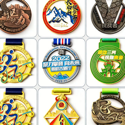 comprar Wholesale Custom 3D Gold Zinc Alloy Medals ️ Desenhe o seu próprio para Maratona, Corrida e Prêmios de Esporte online manufacture