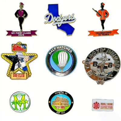 comprar Distintivo de Aço Durável Personalizado – Formato Único com Esmalte Colorido – Broche de Marcação Fixado com Alfinete de Segurança online manufacture