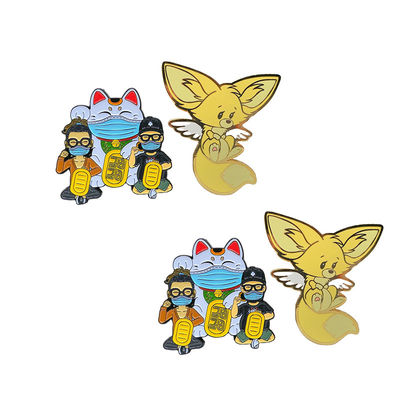 Casting Cartoon Custom Gold Lapel Pins Pins de Enmalhado Metal