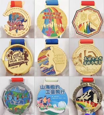 Craft Soft Enamel / Hard Enamel / 3D Zinc Alloy Gold Award Marathon Running Metal Sport Medal com logotipo