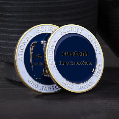 Logotipo personalizado Prata personalizada anodizada Alumínio em branco Metal Custom Token Personalizado Desafio Moeda de ouro Para gravação