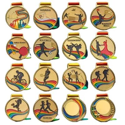 Medalhas personalizadas de liga de zinco 3D Cursos de ciclismo Desafio de prêmios de ciclismo Medalhas personalizadas de corrida