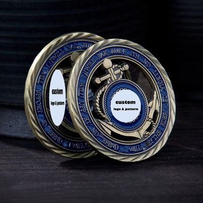 Bom preço. Moedas de desafio personalizadas com impressão de corte por impressão em liga de zinco para uso comemorativo de dois lados on-line