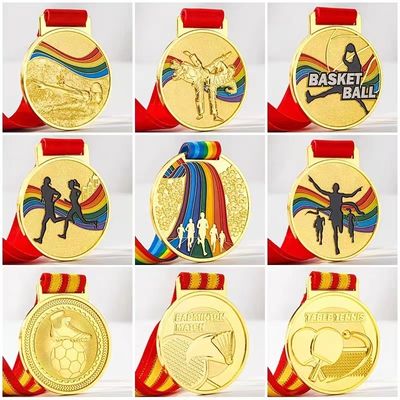 Medalha acadêmica militar personalizada de ouro Medalhas esportivas gravadas em 3D online