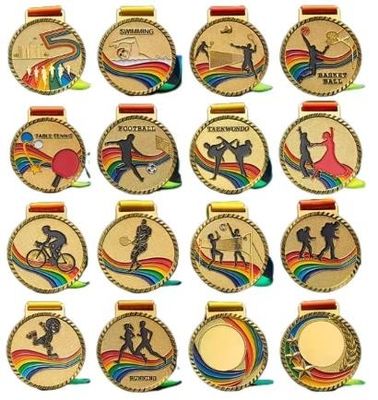 Impressão tipográfica Medalhas de futebol personalizadas Gravura laser genérica Medalhas de artes marciais Judo