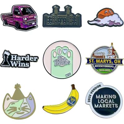 Colarinho de chapéu Vestuário Logotipo de crachá Pins de metal personalizados Emblema Personagem de desenho animado Animais Lapel Pin Enamel Pin