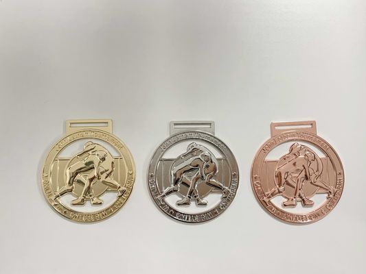 Escola 3D Custom Die Cast Zinc Alloy Gold Silver Red Bronze Medalhas de Futebol Personalizadas