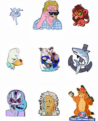 Pin de esmalte macio personalizado com crachá de metal brilhante para anime e desenhos animados