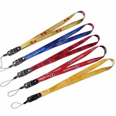 Lanyards personalizados de nylon poliéster Impressão Keychain Neck Strap Medal Sublimated Card Holder Lanyard com logo Custom