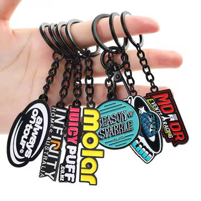 Letras de logotipo 3d Chain de chaves personalizado Hard Soft Key Rings Personalizado