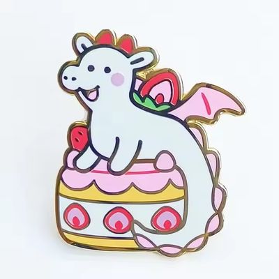 Pin de lapela de metal com logotipo personalizado, esmalte duro, glitter e pérola para Kpop, anime e moda