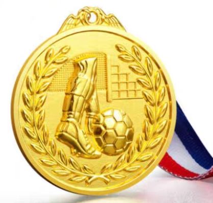 Bom preço. Logotipo personalizado Medalha de Prêmio Revestida de ouro de liga de zinco para eventos esportivos com fita on-line