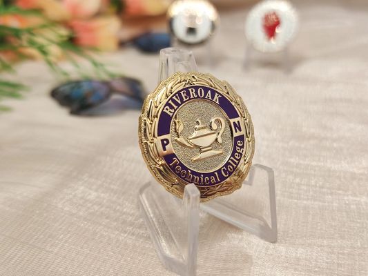 Moeda personalizada de dois lados com impressão tipográfica e acabamento em bronze antigo para clubes de motociclismo e colecionadores