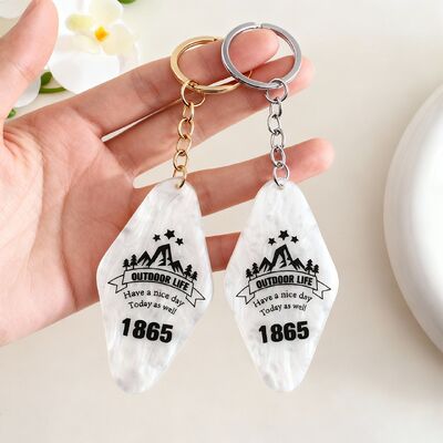 Promocional Custom Acrílico Número de quarto de hotel Chaves de chave Chave de diamante criativa Chave de nome com tecido técnica padrão quadrado