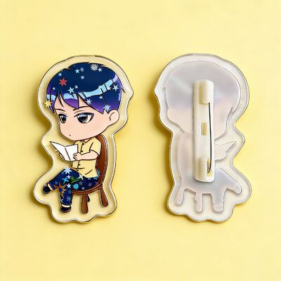 Embalagem de alfinete acrílico personalizado - Broche de anime japonês fofa para meninas, acessório de moda de alta qualidade
