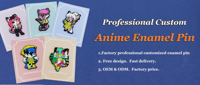 Cartões animados em grande quantidade de metal animados em anime Lapel Pin Badge Soft Hard Enamel Pins com design de logotipo personalizado 0