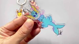 Chaveiro de acrílico transparente personalizado com logotipo de desenho animado glitter epóxi chaveiro de plástico chaveiro anime Acry